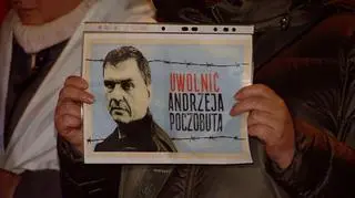 Manifestacja solidarności z Andrzejem Poczobutem w Białymstoku. Zdjęcie z 16 stycznia 