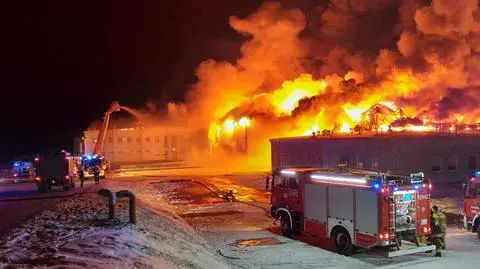 Cała noc walki z pożarem, trwa dogaszanie. Zakłady przetwórstwa owocowego w ogniu 
