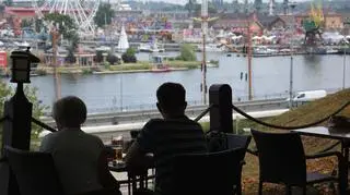 Szczecin. Widok na Odrę Zachodnią z Wałów Chrobrego