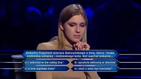 Kot, kokaina i wiersz Gałczyńskiego w pytaniu z "Milionerów" za 40 tysięcy złotych