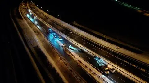 S5 na wysokości Kostrzyna po zderzeniu siedmiu samochodów