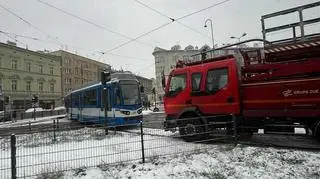 Wykolejenie tramwaju w centrum Krakowa