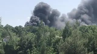 Pożar składowiska odpadów w Łaniętach (woj. łódzkie)