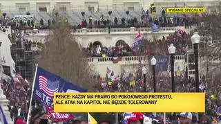 Korespondent TVN24 Marcin Wrona o sytuacji pod Kapitolem