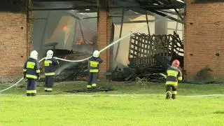 Pożar budynków gospodarczych w miejscowości Garki w Wielkopolsce