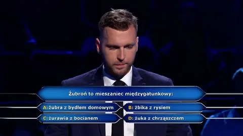 Żubroń w pytaniu z "Milionerów" za dwa tysiące złotych