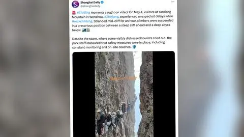 Utknęli na ponad godzinę nad przepaścią