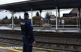 Policjanci pomogli zwierzęciu, które błąkało się po torowisku w Świebodzinie