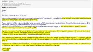 Mail prezesa WOZN