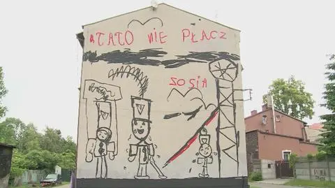 5-latka stworzyła rysunek a artysta przeniósł go na ścianę budynku