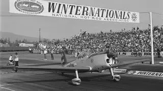 Art Scholl w swoim De Havilland Chipmunk, luty 1968 roku, Pomona (Kalifornia)