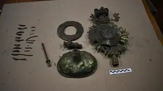The monstrance was divided into three parts before it was hidden