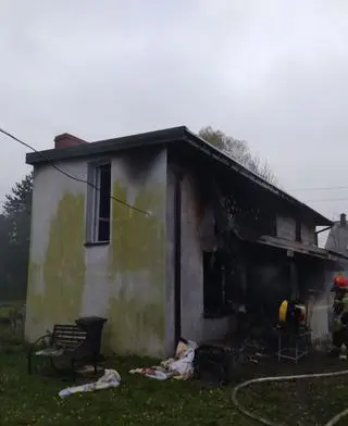 Pożar domu w miejscowości Gołębiew Stary pod Kutnem