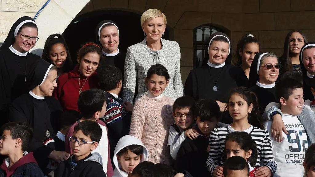 Para prezydencka w betlejemskim sierocińcu