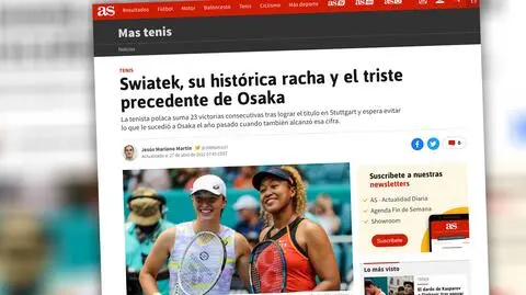 Hiszpanie przestrzegają Świątek przed losem Osaki
