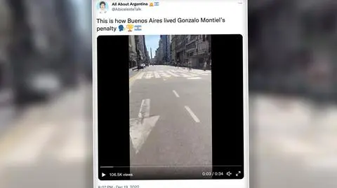 Jechał rowerem przez Buenos Aires gdy padł decydujący karny