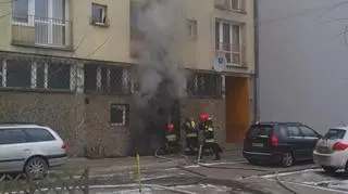 Pożar miał miejsce na samym dole budynku