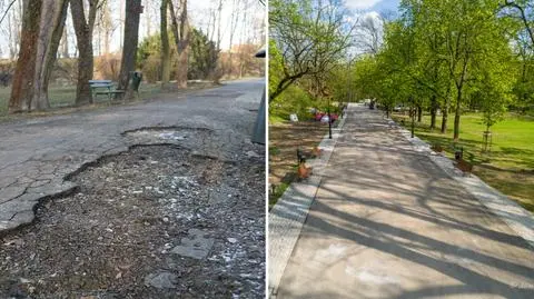 Park Bednarskiego w Krakowie przed i po remoncie
