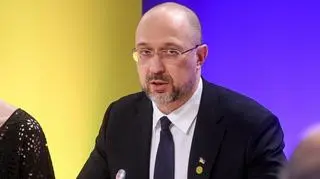 Denys Szmyhal w trakcie międzynarodowej konferencji Darczyńców dla Ukrainy w Warszawie
