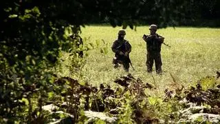 Usnarz Górny. Patrol w okolicach obozowiska migrantów