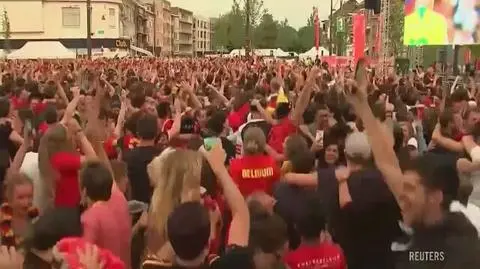 Kibice Belgii świętują zwycięstwo z Brazylią
