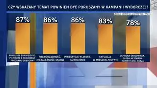 Should a given issue be addressed in the election campaign? Kantar poll for "Fakty" TVN and TVN24