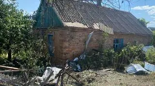 Ostrzelany dom w Nikopolu 