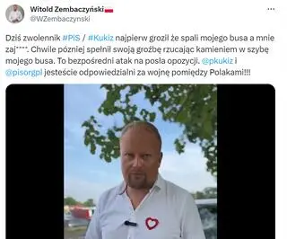 Wpis posła na platformie X (dawny Twitter)