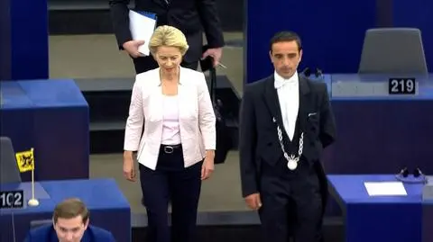 Ursula von der Leyen przed debatą w europarlamencie