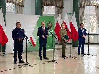 Konferencja prasowa Straży Granicznej z udziałem wiceszefa MSWiA