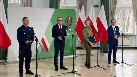 Konferencja prasowa Straży Granicznej z udziałem wiceszefa MSWiA