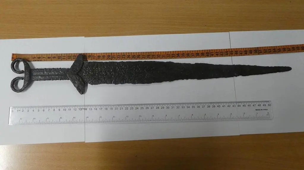The longest sword has nearly 60 centimetres