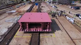 Stępka w trakcie uroczystości w 2017 roku w Stoczni Szczecińskiej