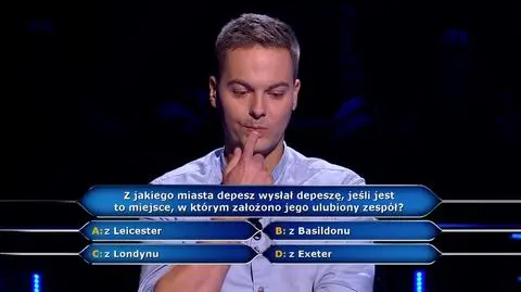 Pytanie w "Milionerach" o miasto, w którym założono ulubiony zespół depesza