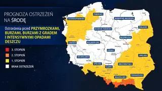 Prognoza zagrożeń IMGW na środę