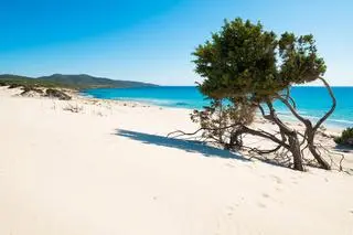 Plaża Porto Pino na południu Sardynii