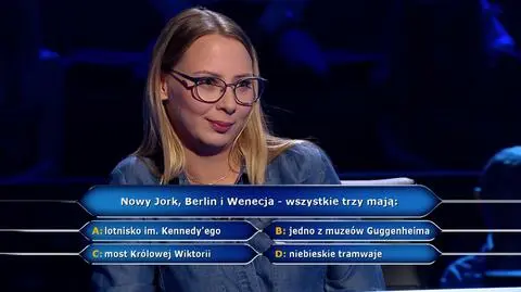 Co łączy Nowy Jork, Berlin i Wenecję? Pytanie w "Milionerach" za 40 tysięcy złotych