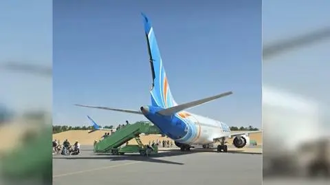 Uszkodzony samolot Flydubai