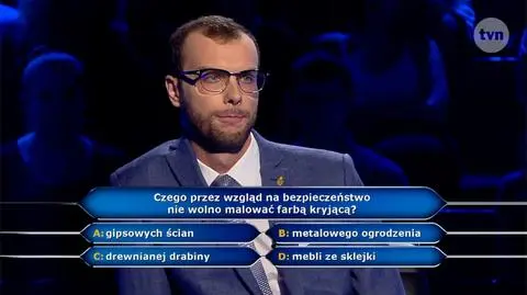 Pytanie w Milionerach o to, czego nie wolno malować farbą kryjącą