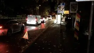 Korek w rejonie przejścia granicznego w Zgorzelcu