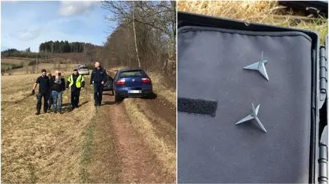 Pasażer rozrzucał kolce na jezdni