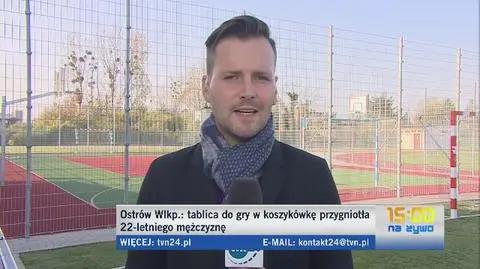 Tablica do gry w kosza przygniotła 22-latka