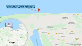 Tutaj spoczywa wraku żaglowca General Carleton