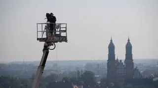 Operator kręcił zdjęcia Poznania z wysokości 45 metrów