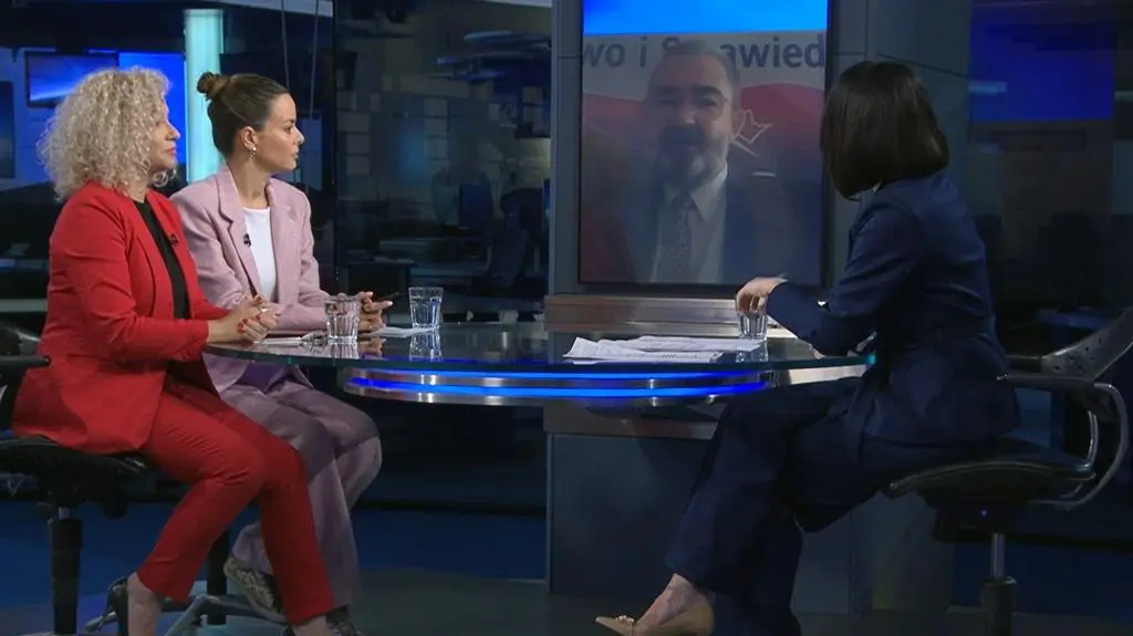 Katarzyna Kotula, Aleksandra Leo i Karol Karski w "Faktach po Faktach". 