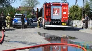 Wybuch i pożar w remizie OSP pod Sieradzem