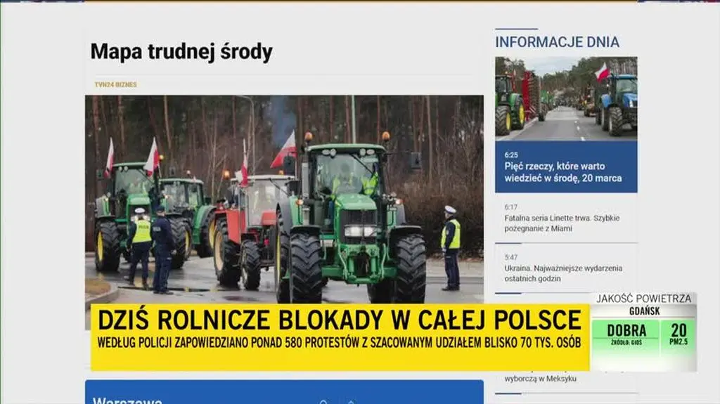 Protest rolników na autostradzie A2 w Świecku