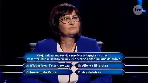 Pytanie w "Milionerach" za ćwierć miliona o autora teorii szczęścia