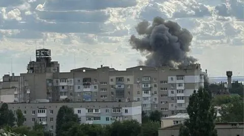 Dym nad okupowanym Berdiańskiem 