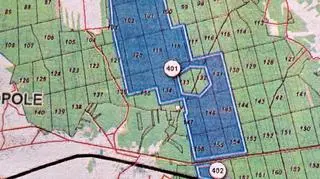 Mapa pokazująca obszary objęte opryskami